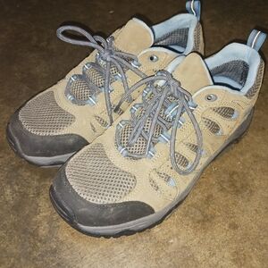 Ascend Tan and Blue Hiking Shoes Size 9